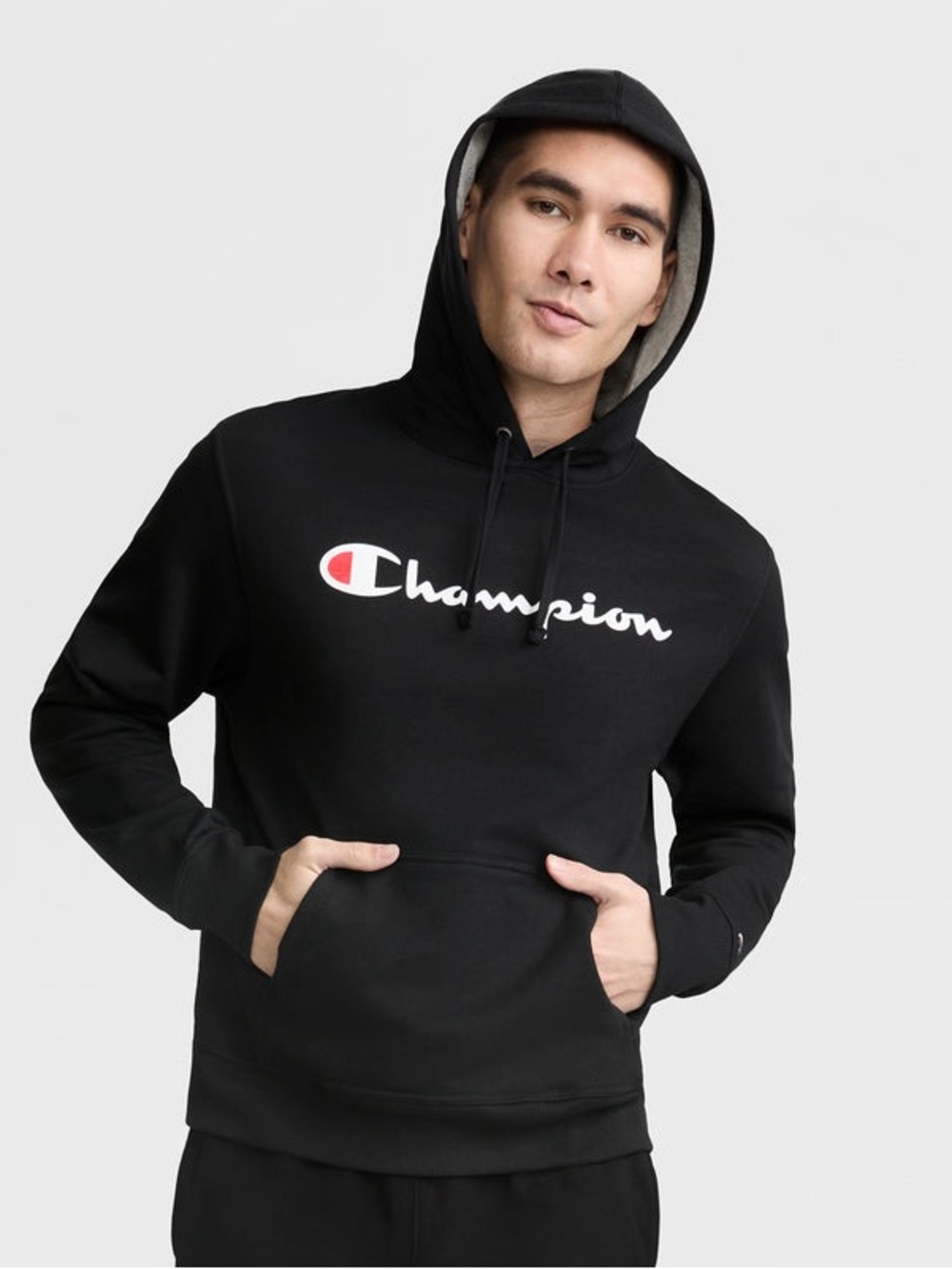 Champion POWERBLEND HOODIE, FULL SCRIPT LOGO | NWT